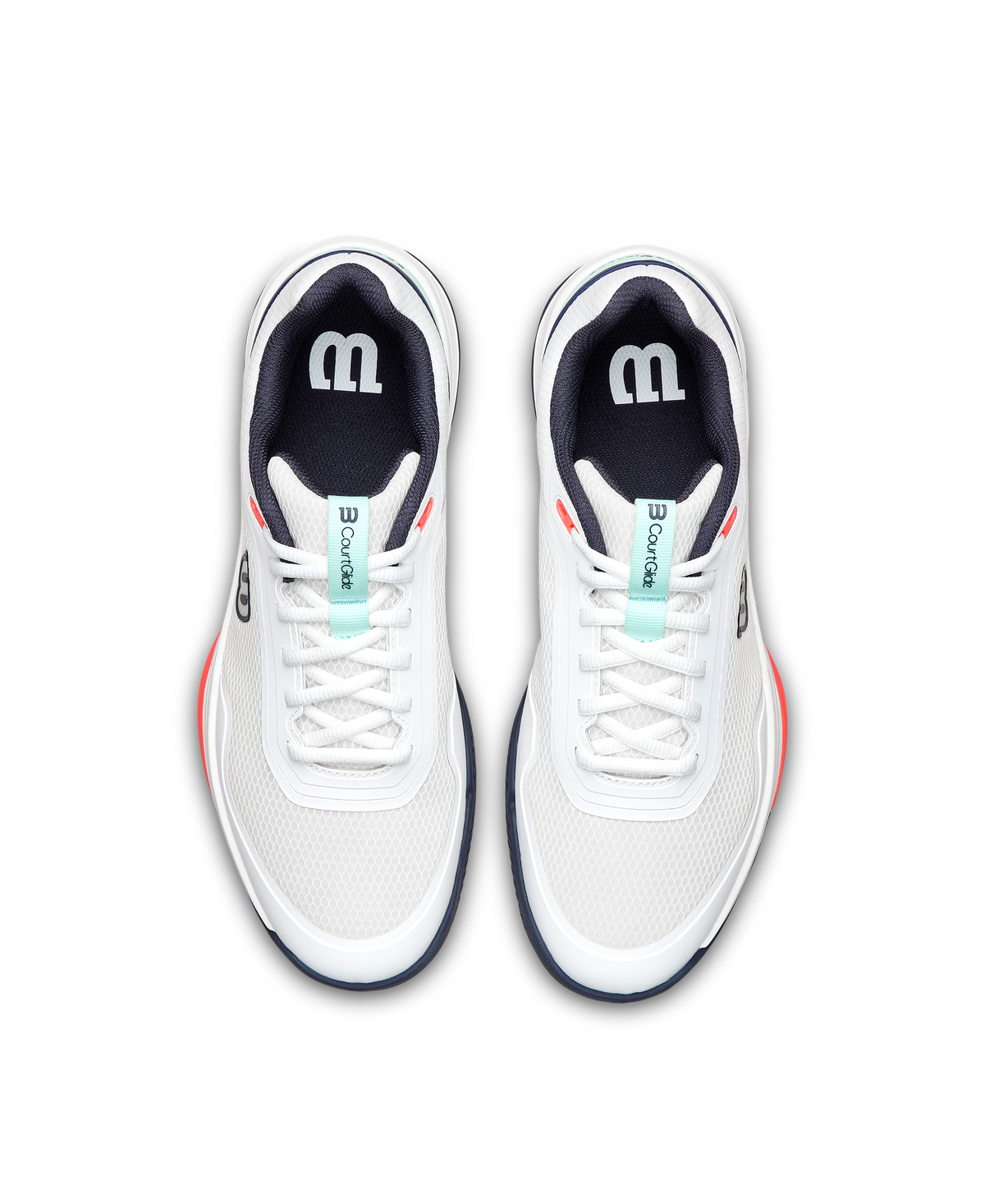 Wilson CourtGlide Mens Tennis Shoes, White/Bay/Fiery Coral - alternate view 4