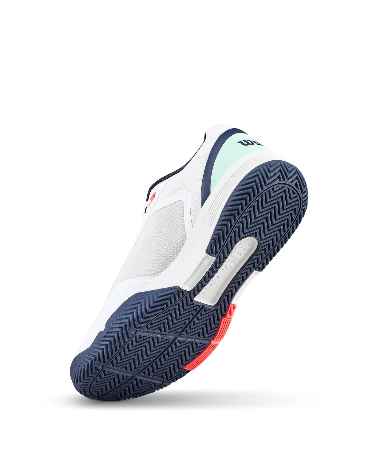 Wilson CourtGlide Mens Tennis Shoes, White/Bay/Fiery Coral - alternate view 3