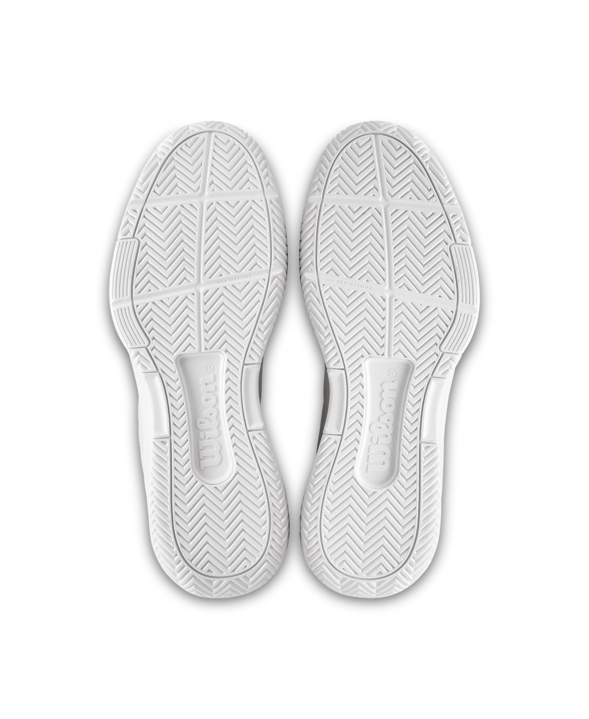 Wilson CourtGlide Womens Tennis Shoes, White/White/Silver - pair view