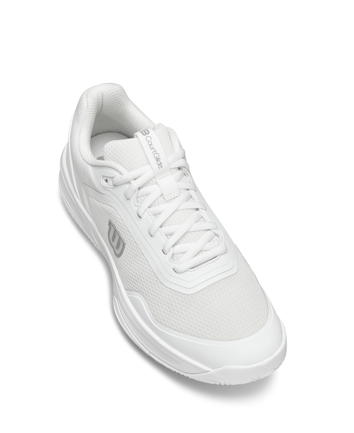 Wilson CourtGlide Womens Tennis Shoes, White/White/Silver - alternate view 3
