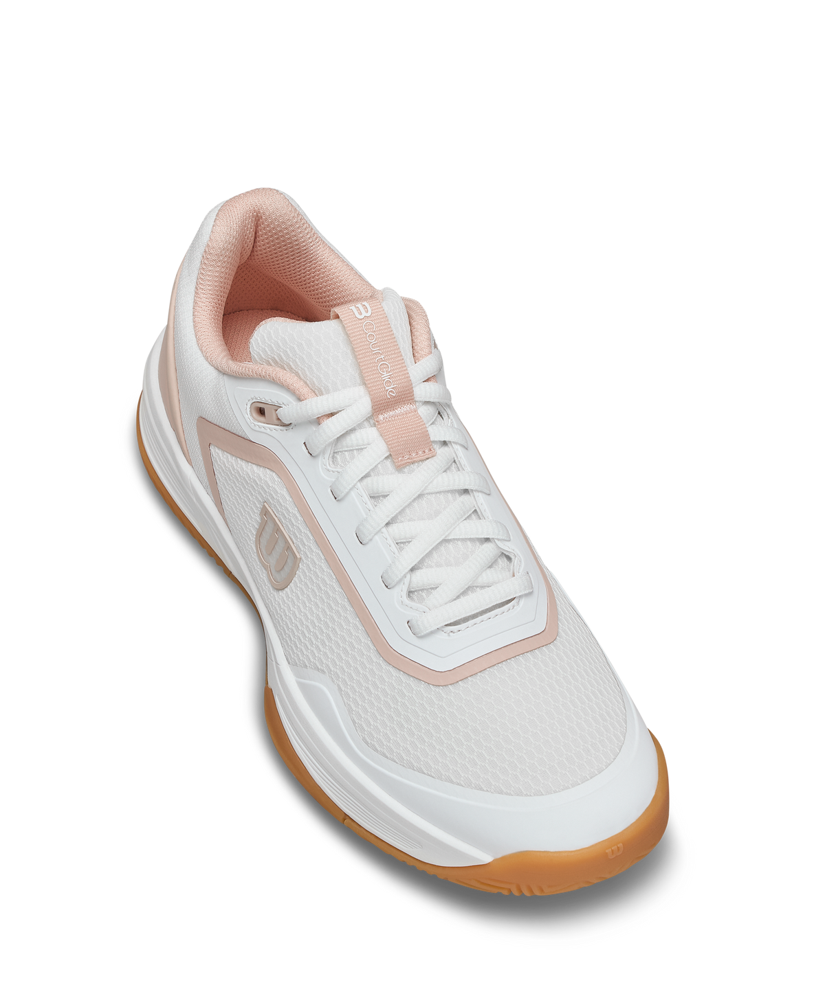 Wilson CourtGlide Womens Tennis Shoes, White/Cameo Rose/Gum - alternate view 3