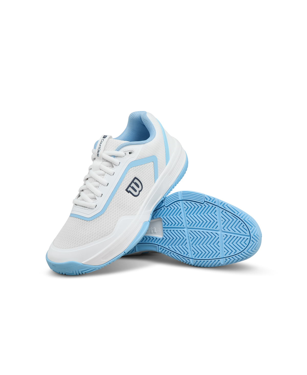 Wilson CourtGlide Womens Tennis Shoes, White/Airy Blue/Navy Blazer - alternate view 5