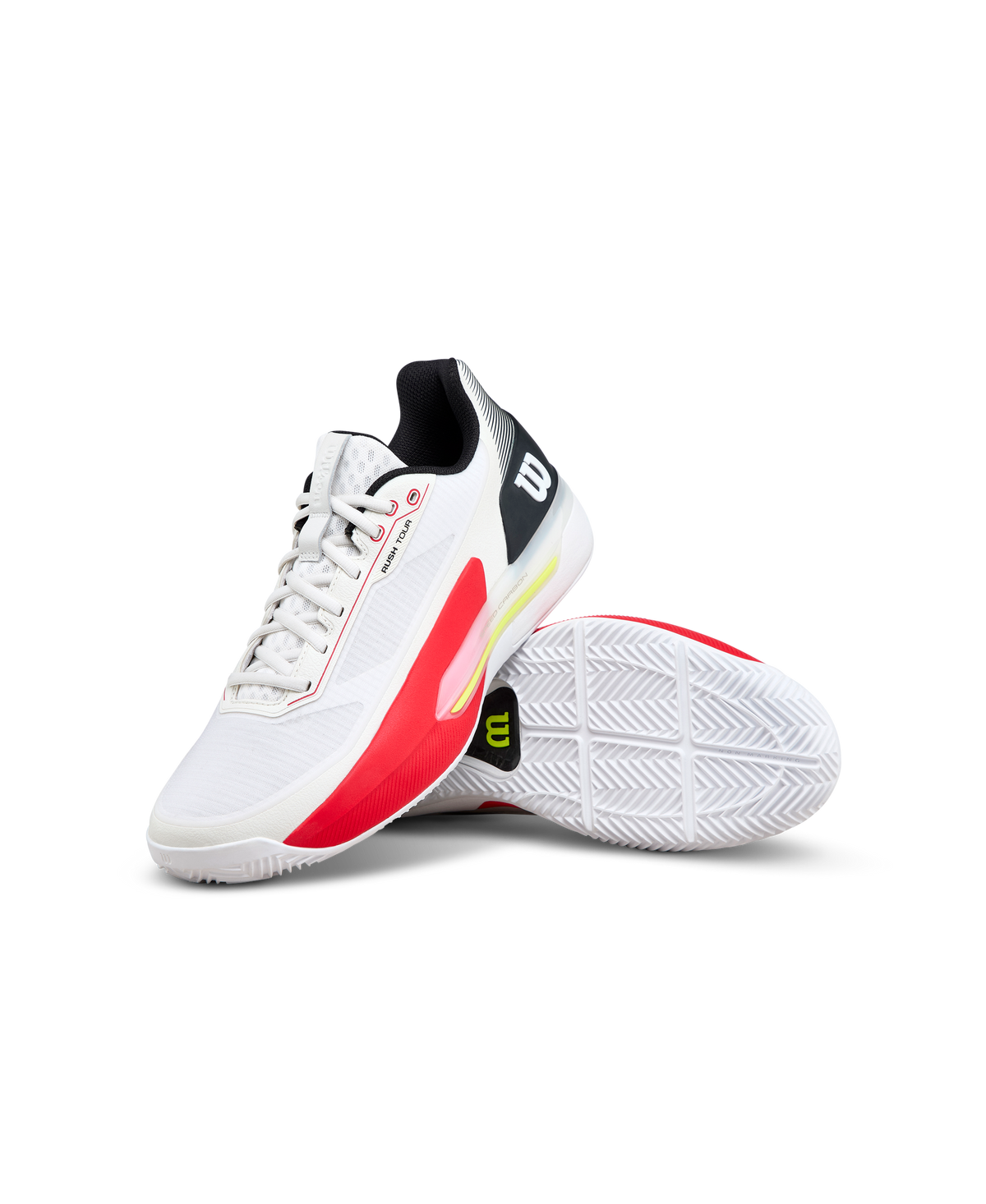 Wilson Rush Tour 5 Clay Mens Tennis Shoes, White/Black/Infrared - alternate view 6