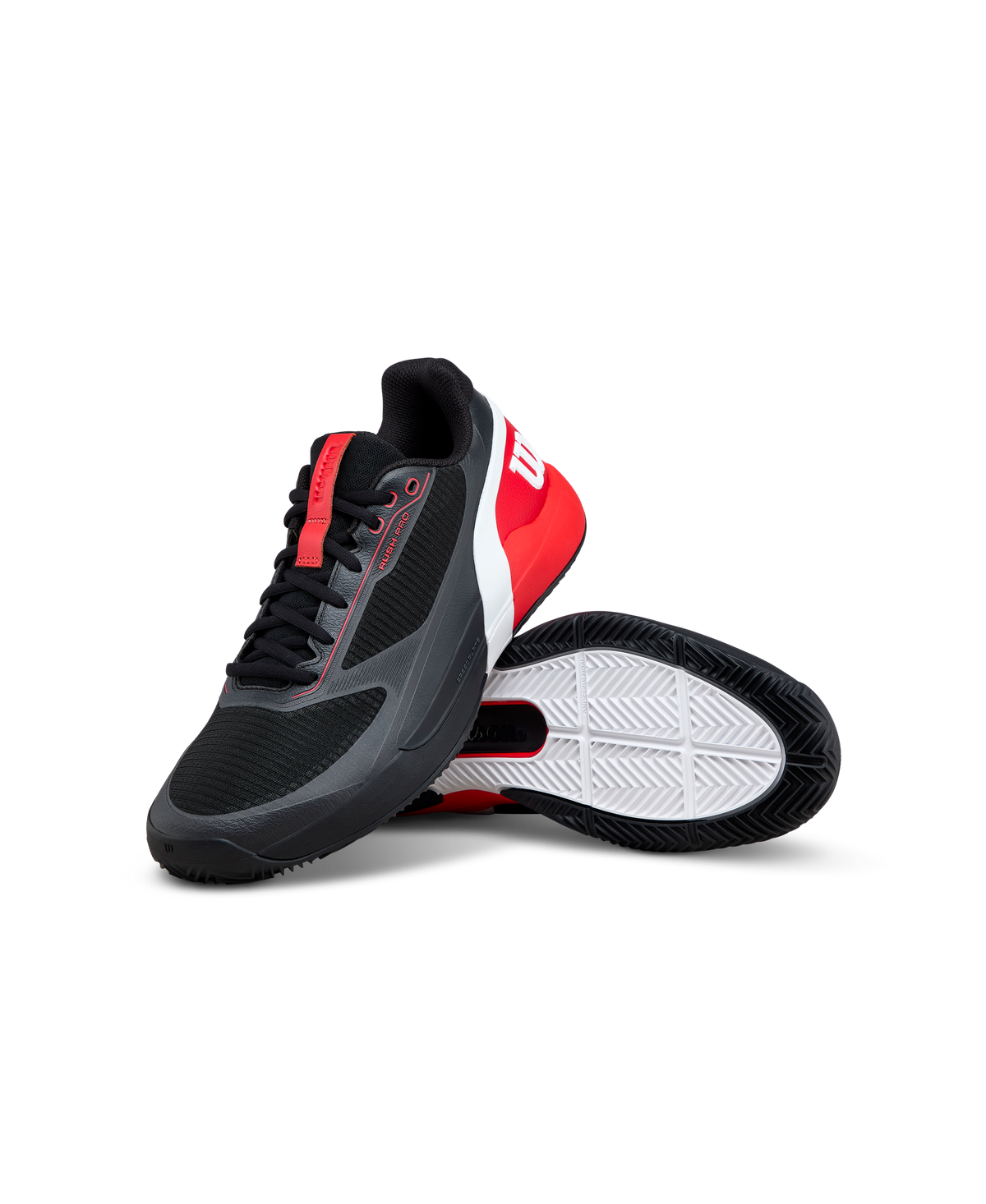 Wilson Rush Pro 5 Clay Mens Tennis Shoes, Black/Infrared/White - alternate view 6