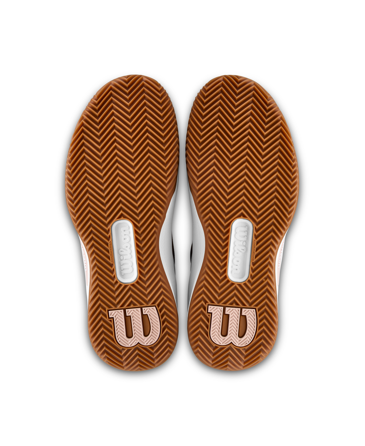 Wilson Intrigue Pro Clay Womens Tennis Shoes, Clear White/Cameo Rose/Gum - pair view