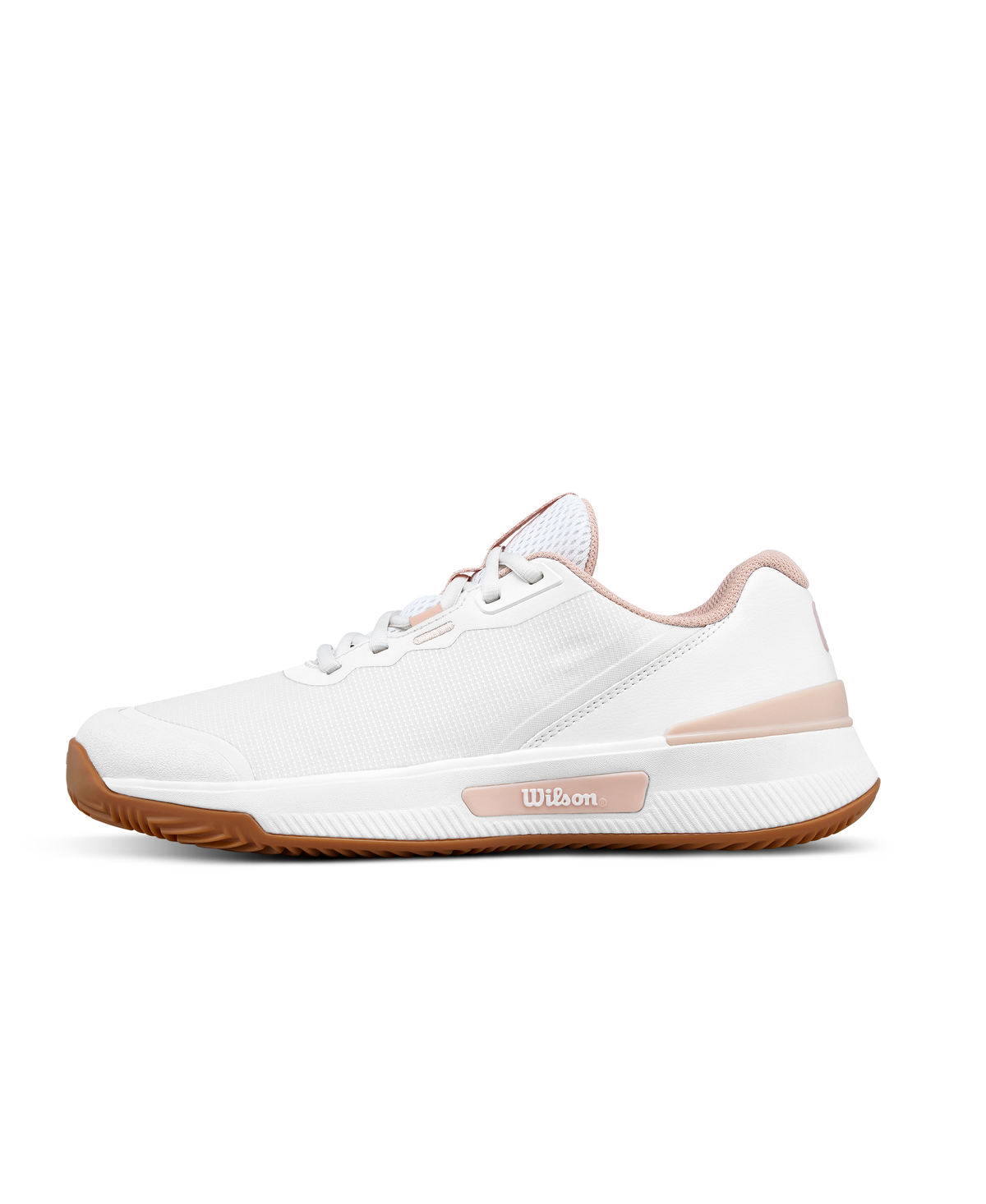Wilson Intrigue Pro Clay Womens Tennis Shoes, Clear White/Cameo Rose/Gum - main view