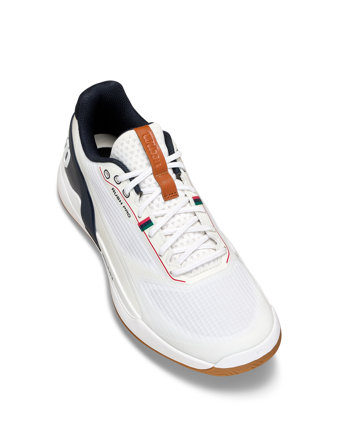 Wilson Rush Pro 5 Mens Tennis Shoes, White/Navy Blazer/Gum - alternate view 3