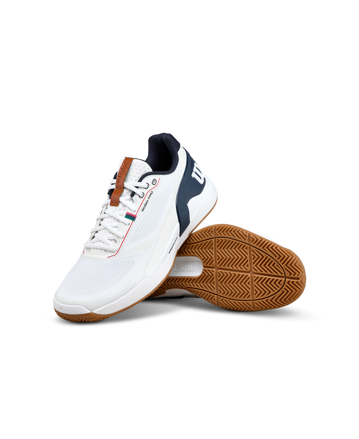 Wilson Rush Pro 5 Mens Tennis Shoes, White/Navy Blazer/Gum - alternate view 6
