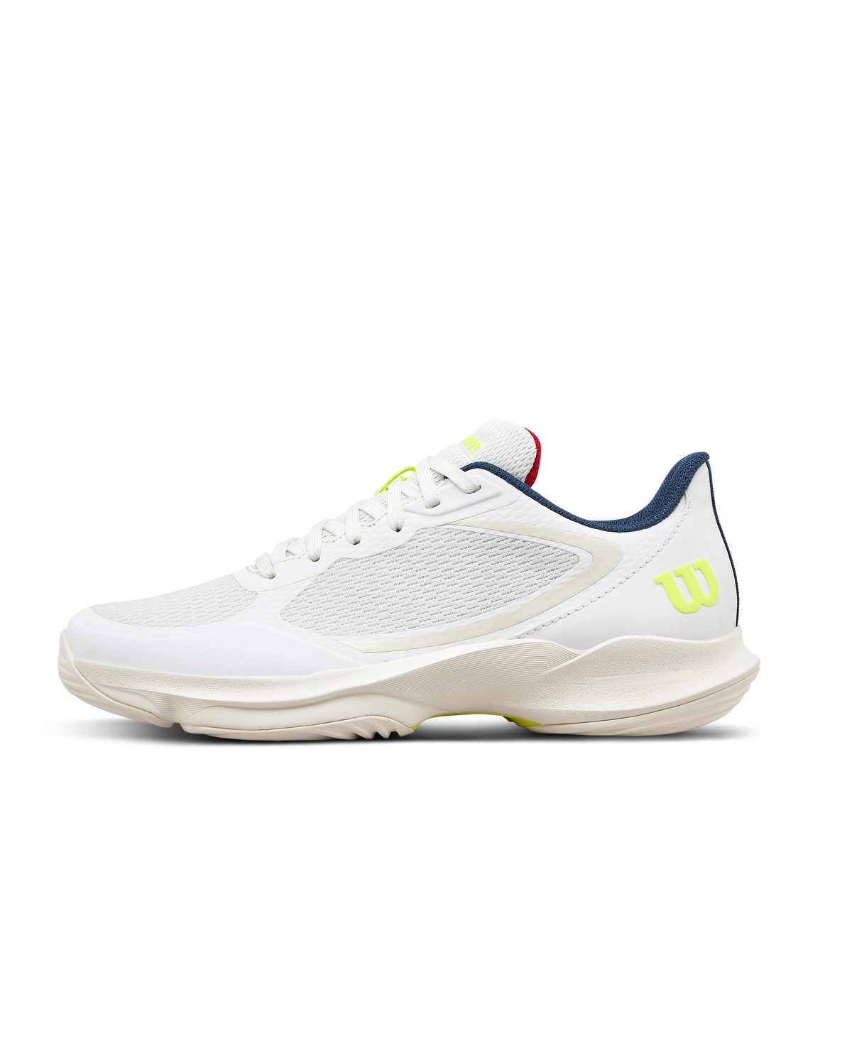 Wilson Hurakn Lite Womens Padel Shoes, Snow White/Papyrus/Safety Yellow - main view