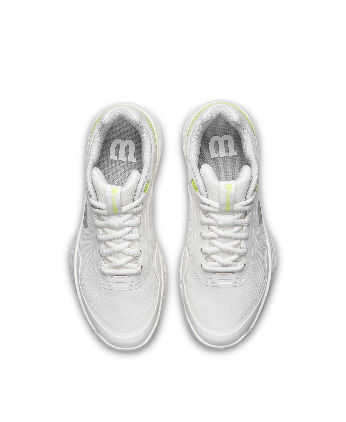 Wilson CourtGlide Womens Tennis Shoes, Snow White/Microchip/Safety Yellow - alternate view 4