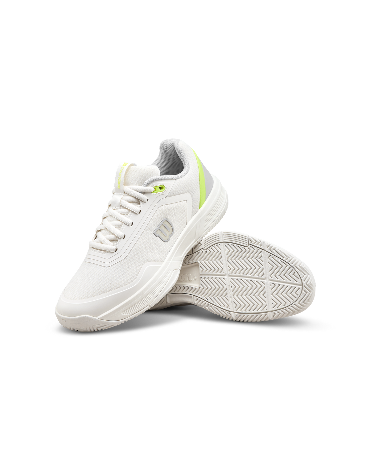 Wilson CourtGlide Womens Tennis Shoes, Snow White/Microchip/Safety Yellow - alternate view 6