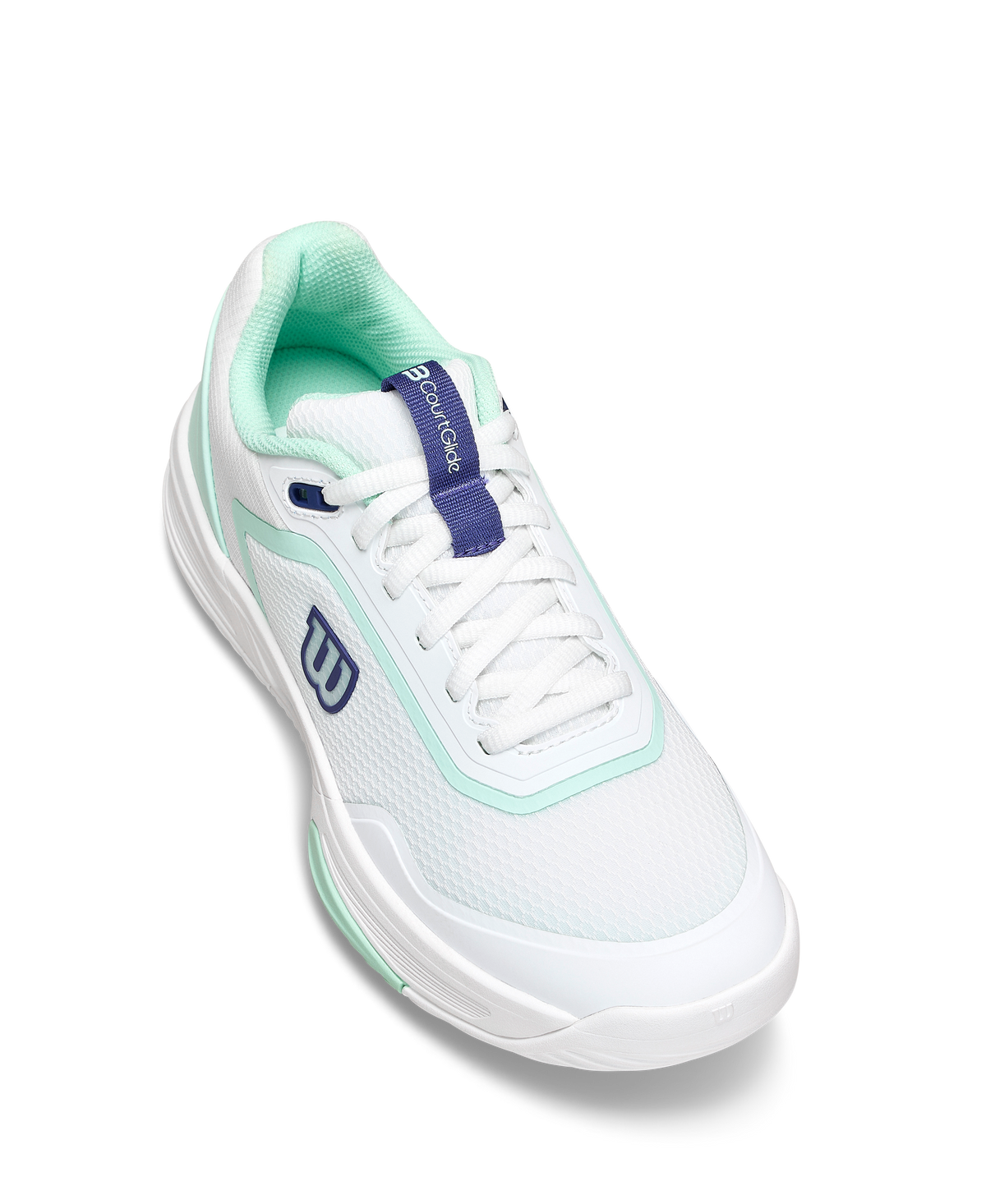 Wilson CourtGlide Womens Padel Shoes, White/Bay/Skipper Blue - alternate view 3