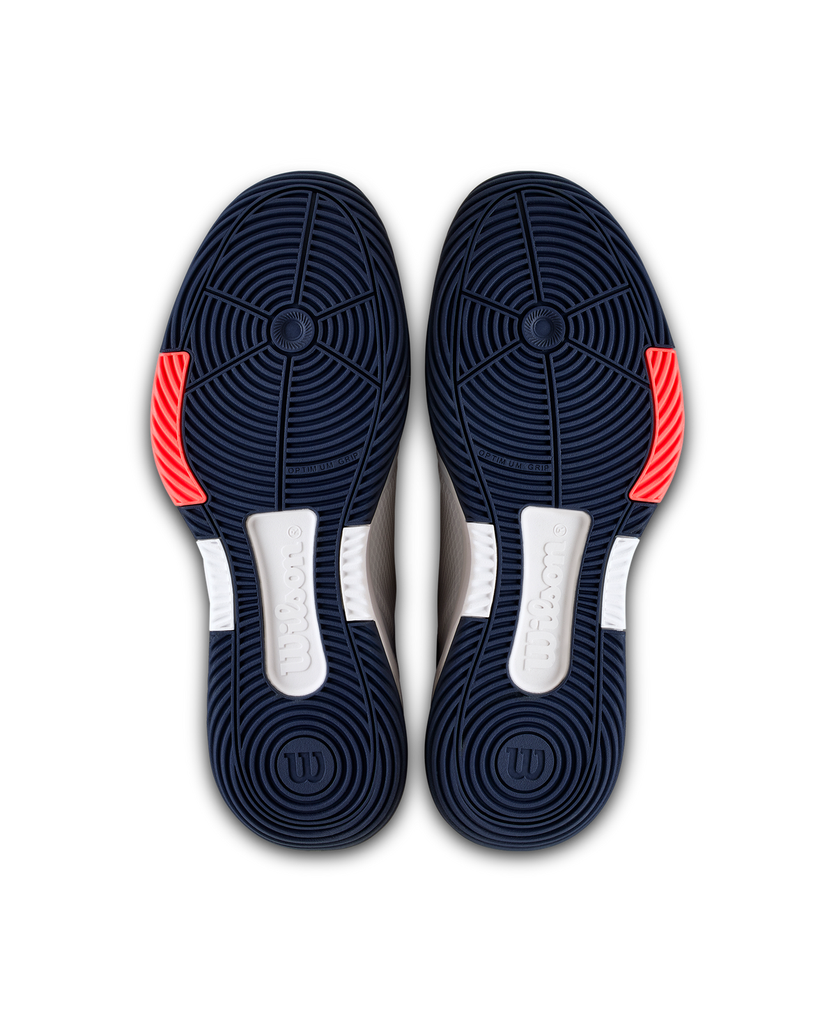 Wilson CourtGlide Mens Padel Shoes, White/Bay/Fiery Coral - pair view