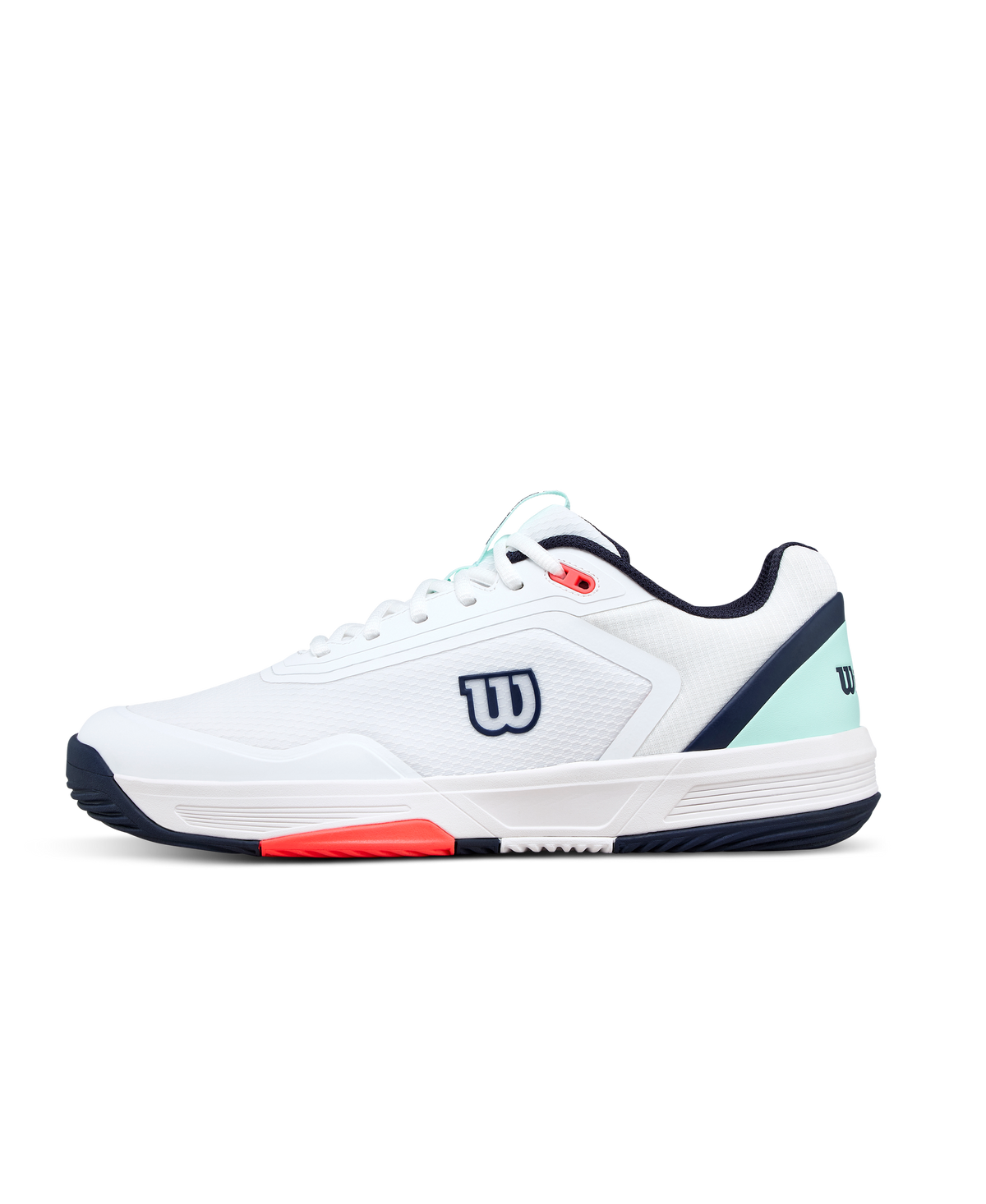 Wilson CourtGlide Mens Padel Shoes, White/Bay/Fiery Coral - main view