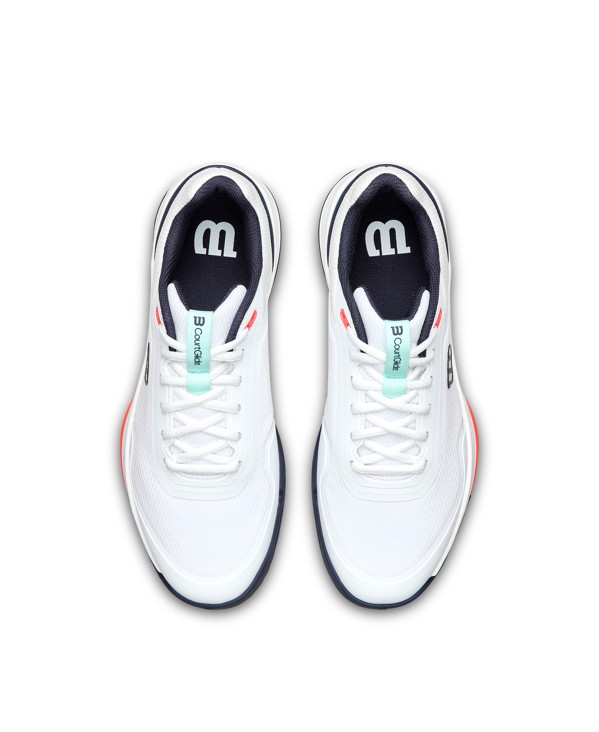 Wilson CourtGlide Mens Padel Shoes, White/Bay/Fiery Coral - alternate view 4