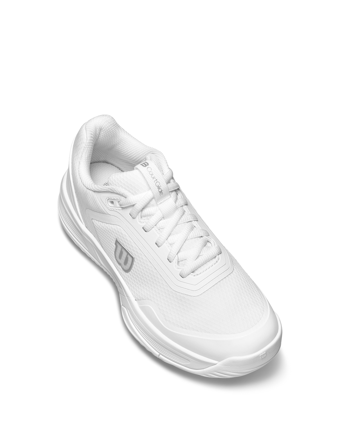 Wilson CourtGlide Womens Padel Shoes, White/White/Silver - alternate view 3