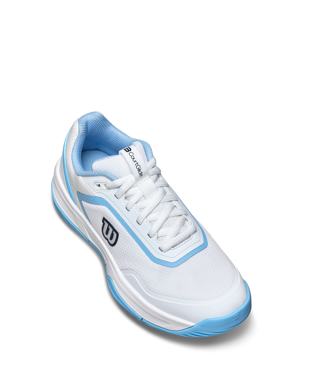 Wilson Courtglide Womens Padel Shoes, White/Airy Blue/Navy Blazer - alternate view 3
