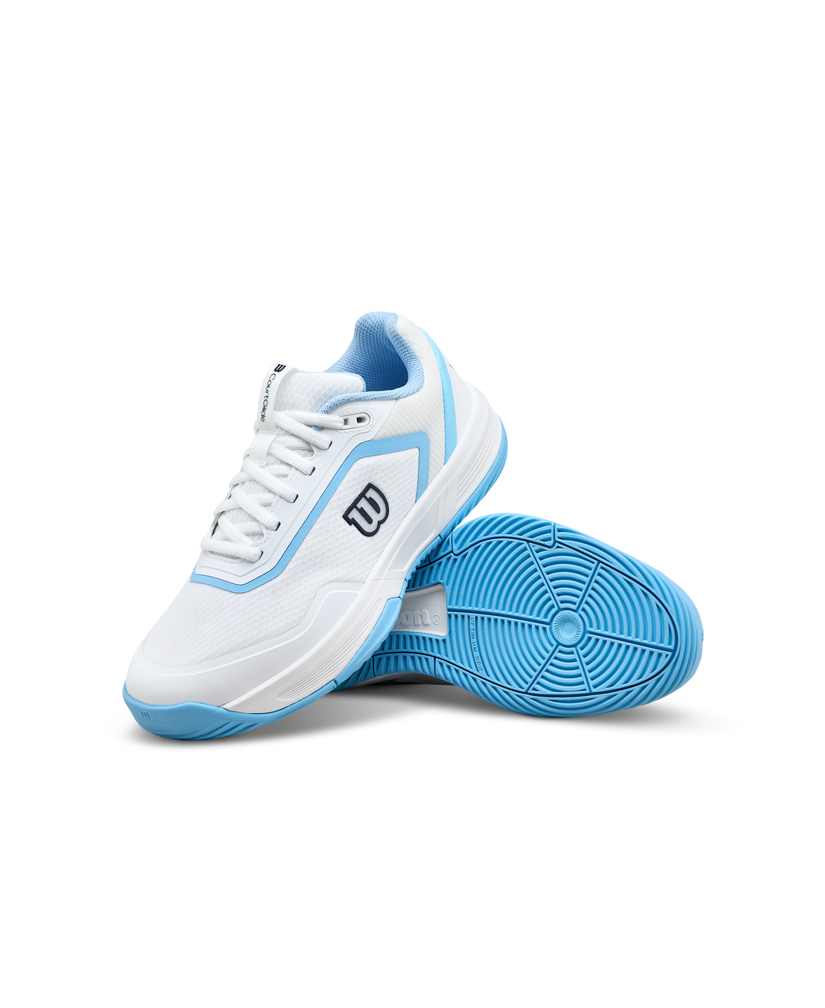Wilson Courtglide Womens Padel Shoes, White/Airy Blue/Navy Blazer - alternate view 6