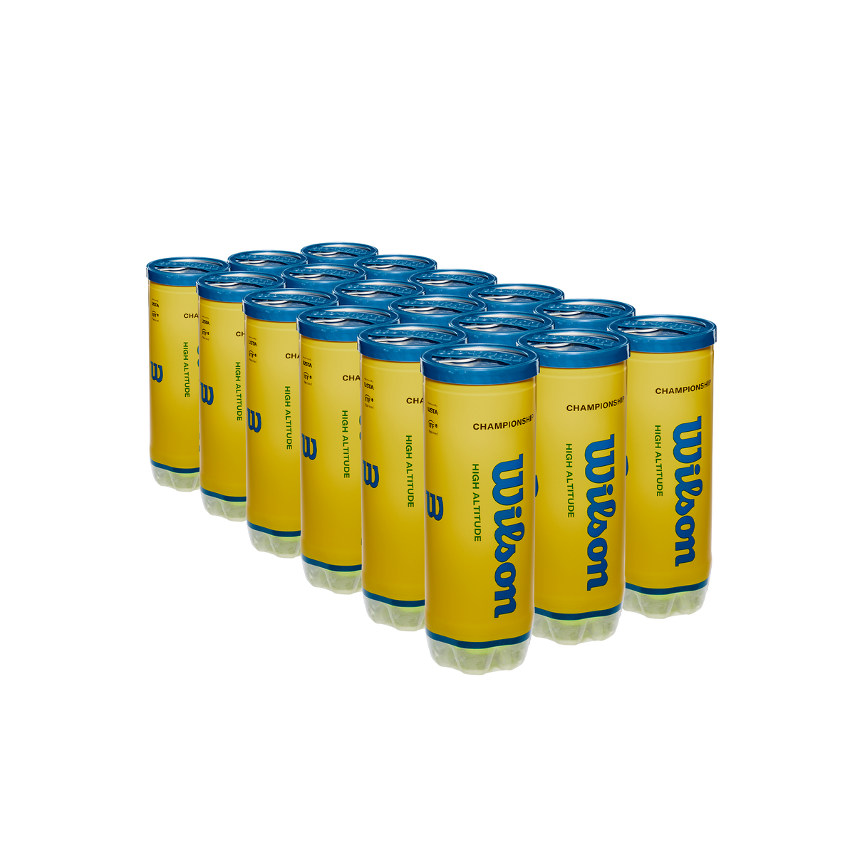 Wilson Championship High Altitude Tennis Balls, Case of 24 Cans, 72 Balls in Yellow - main view