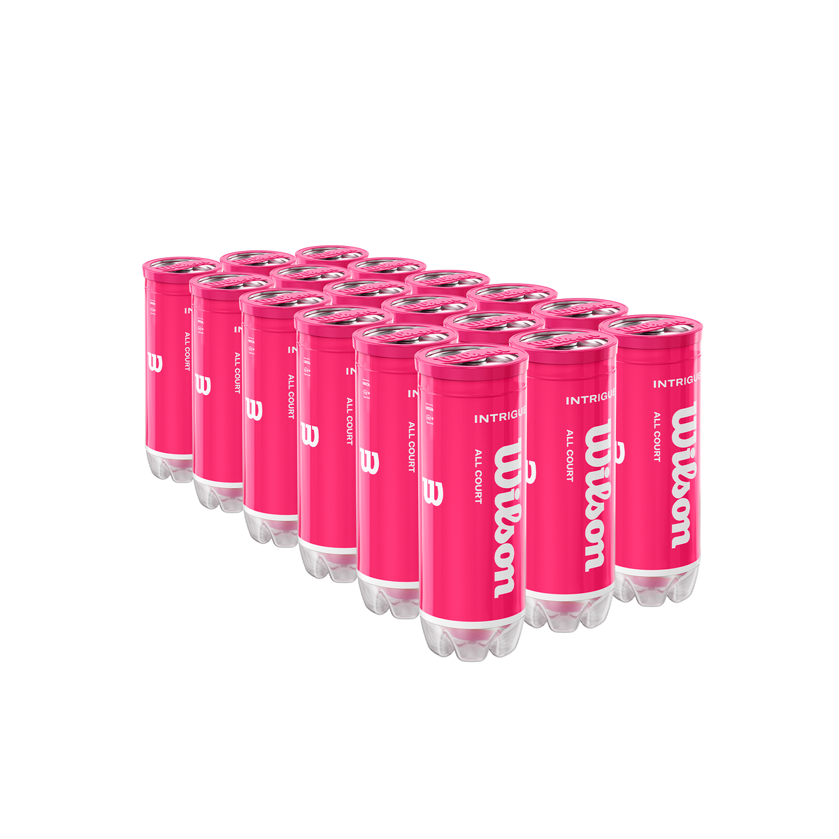 Wilson Intrigue All Court Pink Tennis Balls, Case of 12 Cans, 36 Balls - main view