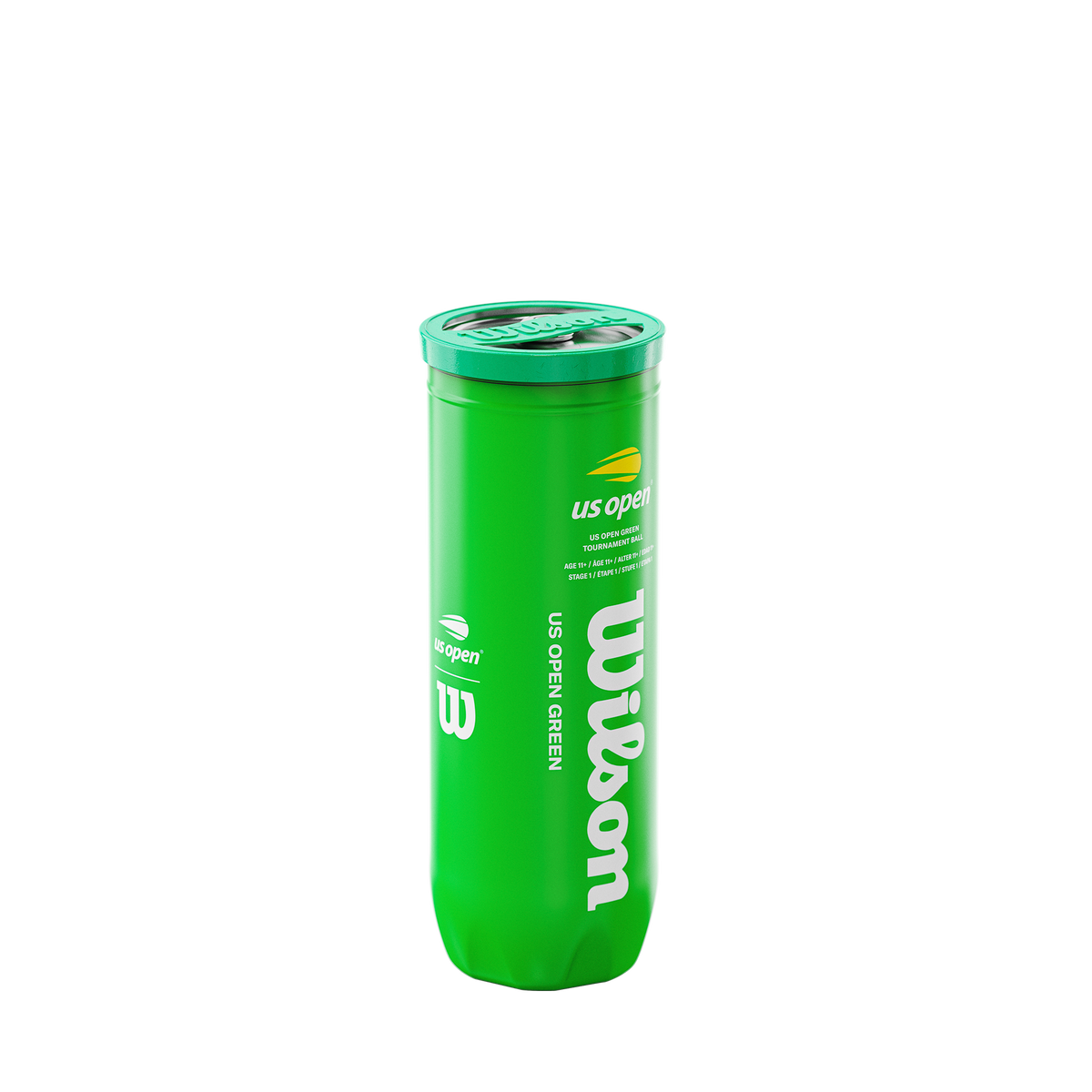 Wilson US Open Green Tournament Tennis Balls, 3 Ball Can - alternate view 2