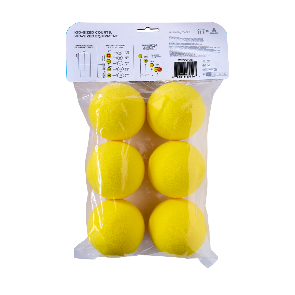 Wilson Starter Foam Youth Tennis Balls, 6 Pack in Yellow - alternate view 1