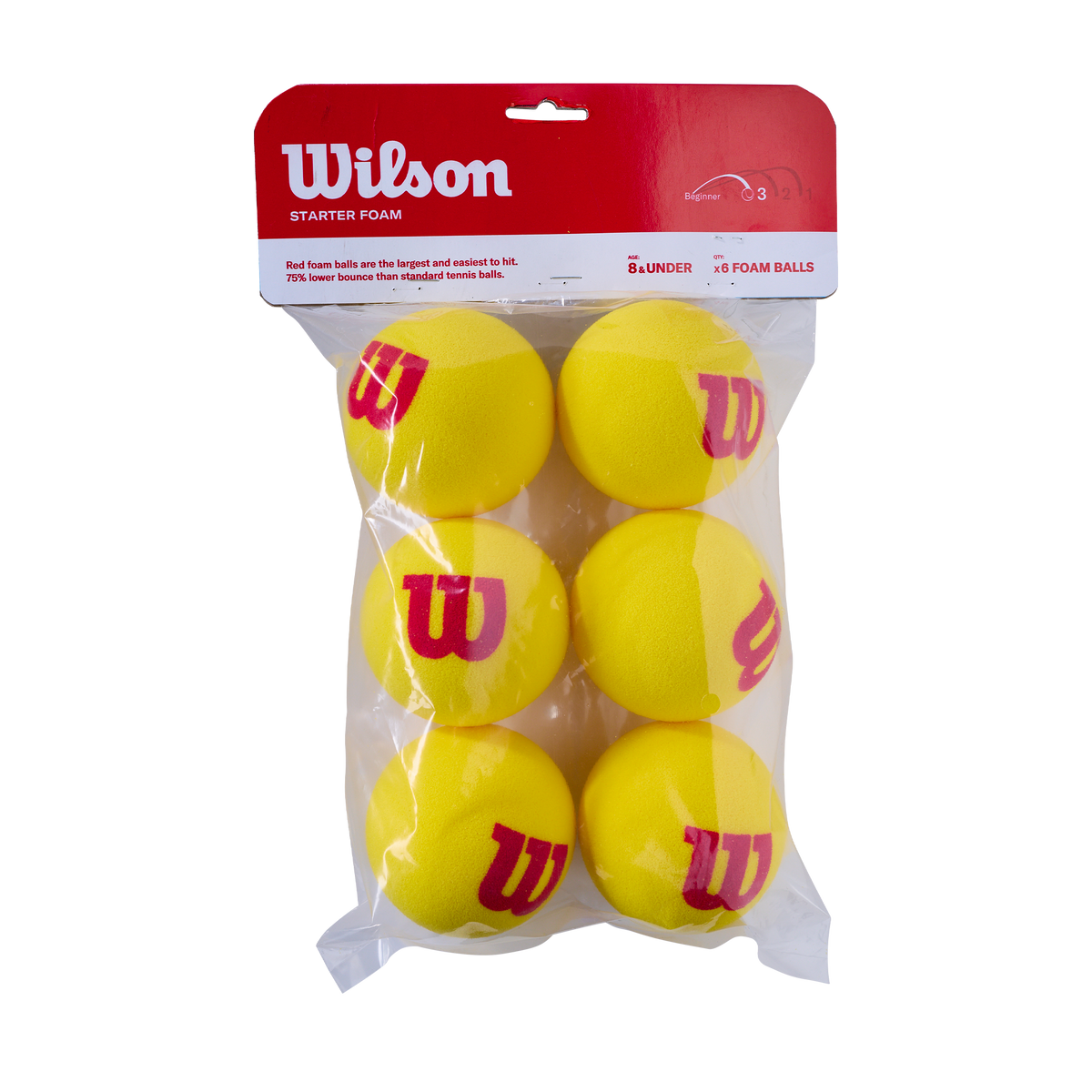 Wilson Starter Foam Youth Tennis Balls, 6 Pack in Yellow - main view