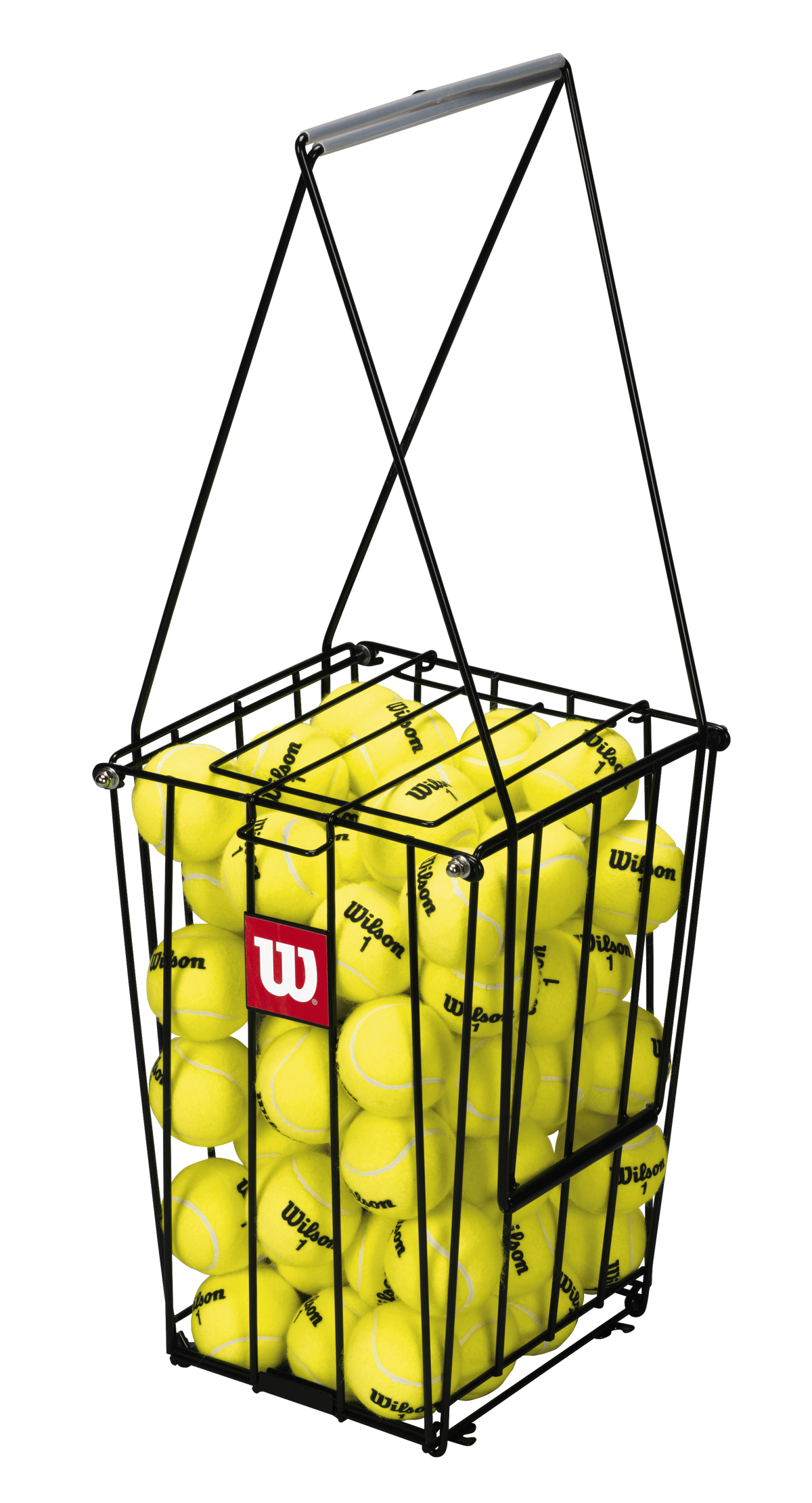 Wilson 75 Ball Pickup Hopper, Tennis Ball Basket with Lockable Legs in Black - main view