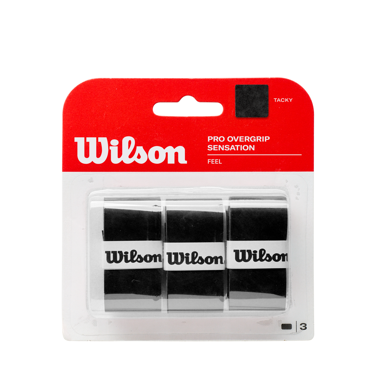 Wilson Pro Overgrip Sensation Tennis Overgrips, 3 Pack, Black - main view