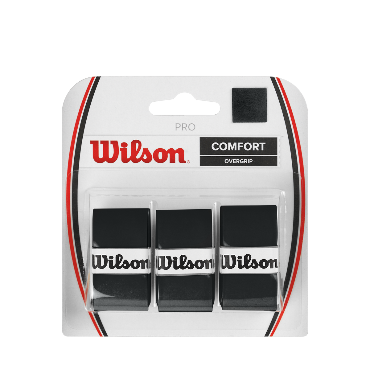 Wilson Pro Tennis Overgrip 3 Pack, Black - main view