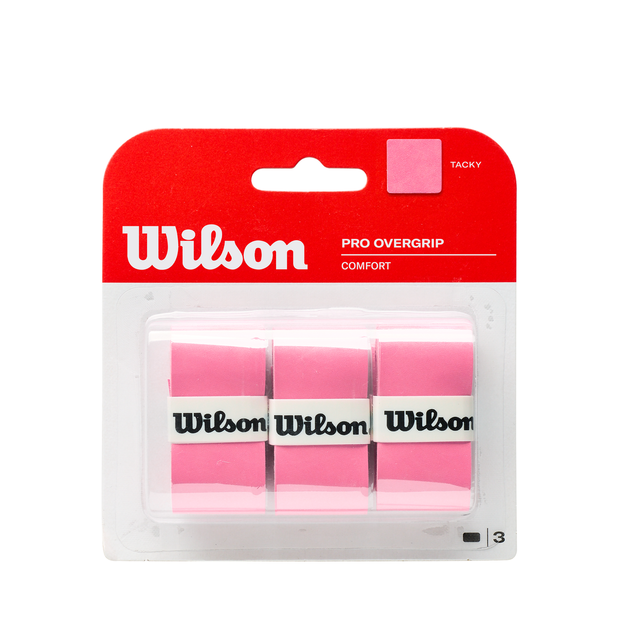 Wilson Pro Tennis Overgrip 3 Pack, Optic Pink - main view