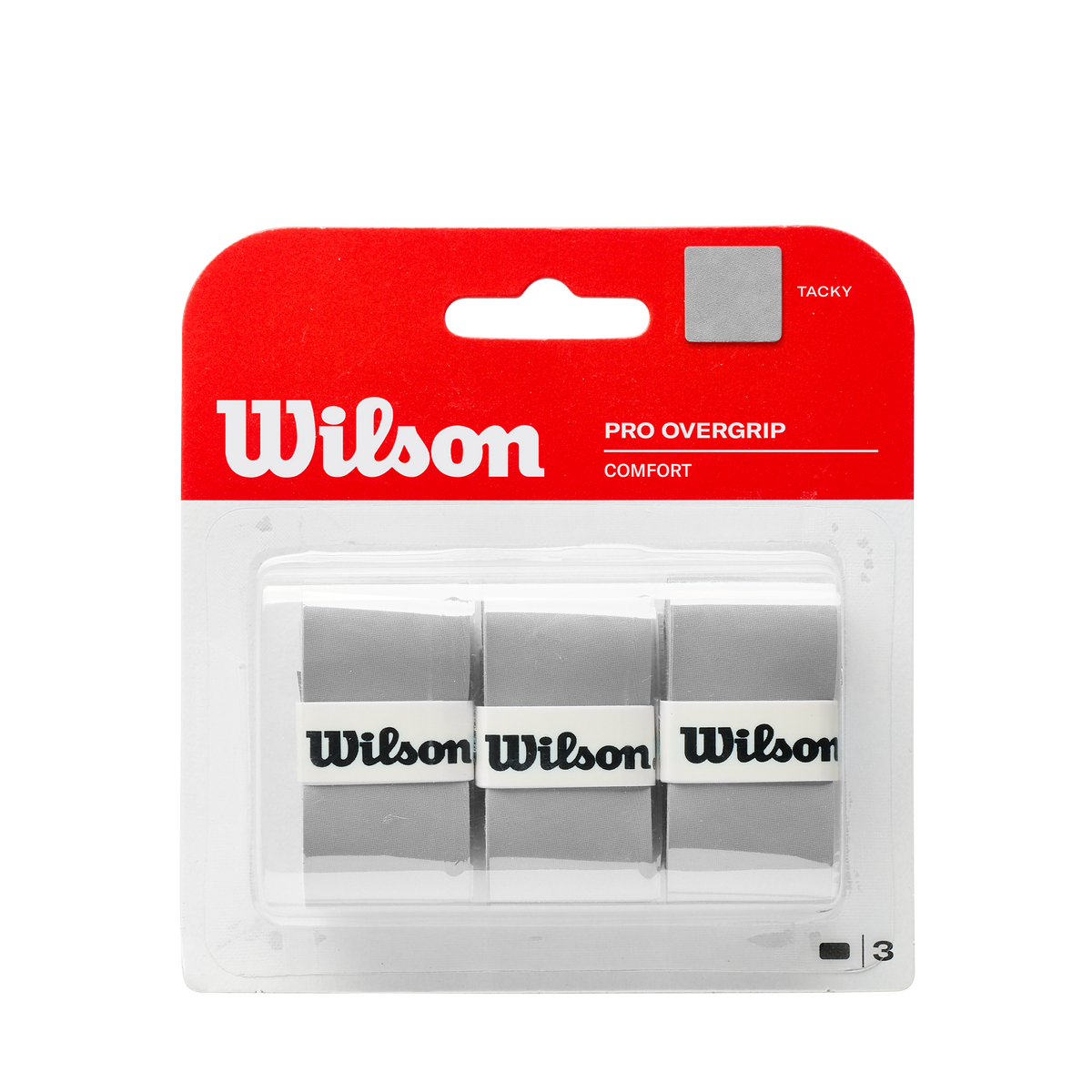 Wilson Pro Overgrip 3 Pack Tennis Overgrips, Silver - main view