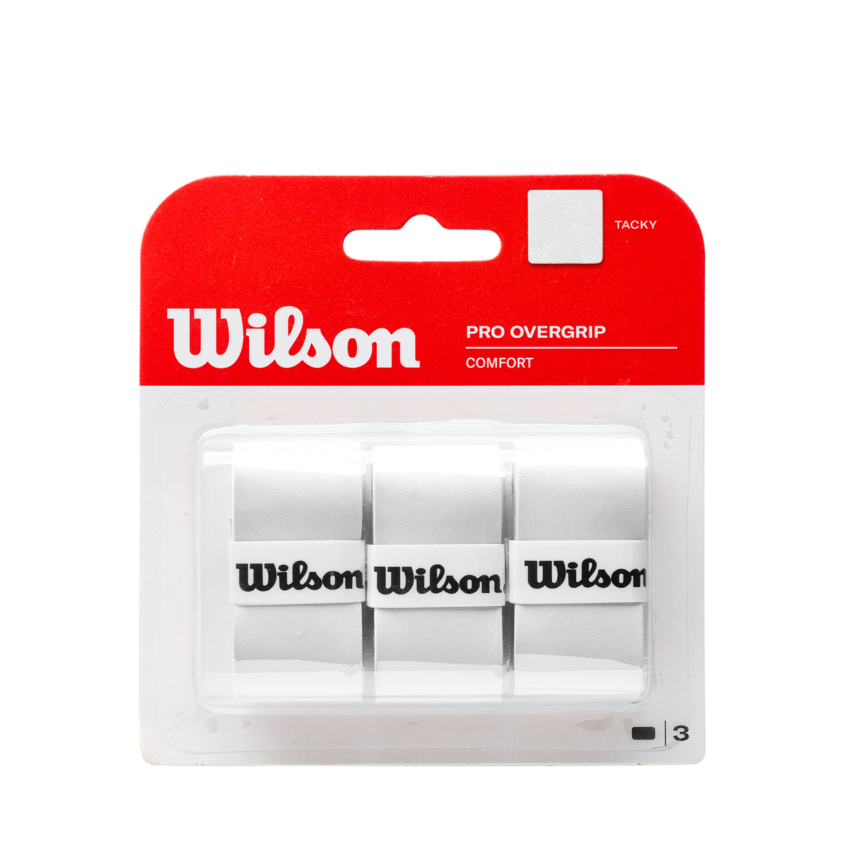 Wilson Pro Overgrip 3 Pack Tennis Overgrips, White - main view