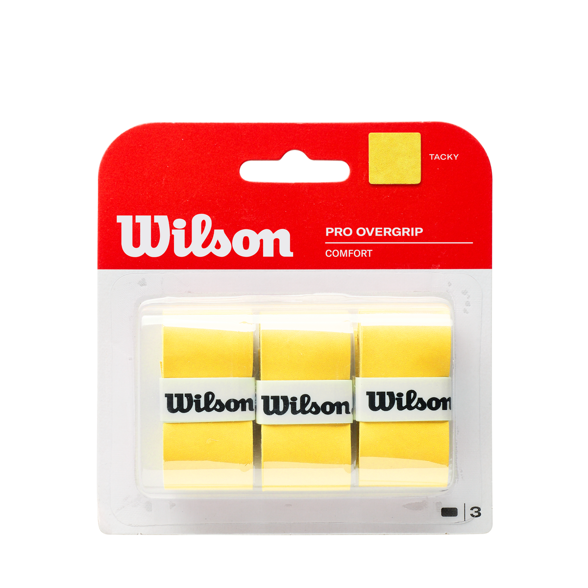 Wilson Pro Overgrip 3 Pack Tennis Overgrips, Yellow - main view