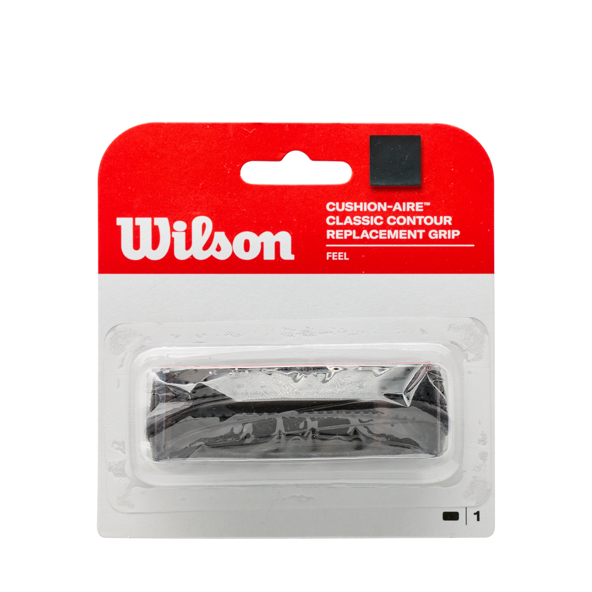 Wilson Cushion-Aire Classic Contour Replacement Tennis Grip, Black - main view