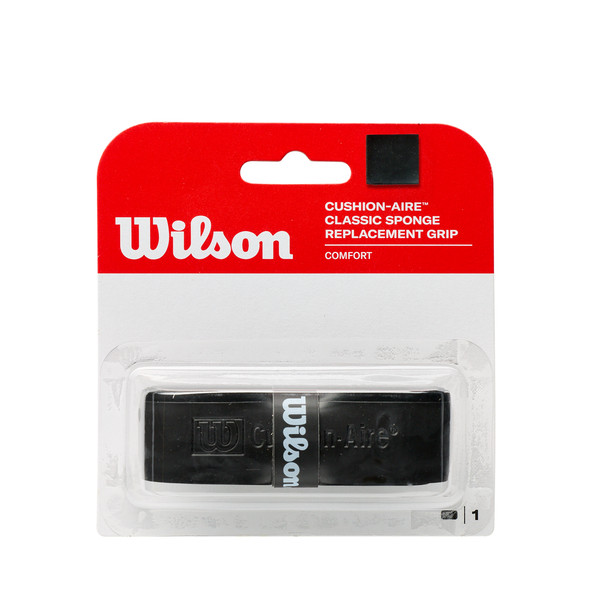 Wilson Cushion-Aire Classic Sponge Replacement Tennis Grip, Black - main view