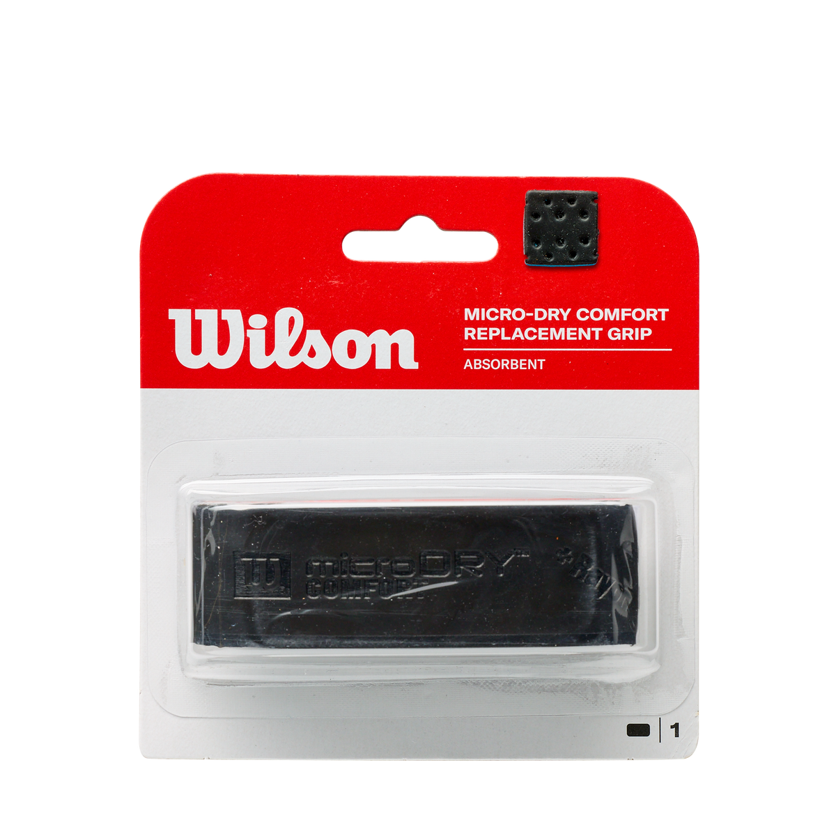 Wilson Micro-Dry Comfort Tennis Replacement Grip, Black - main view