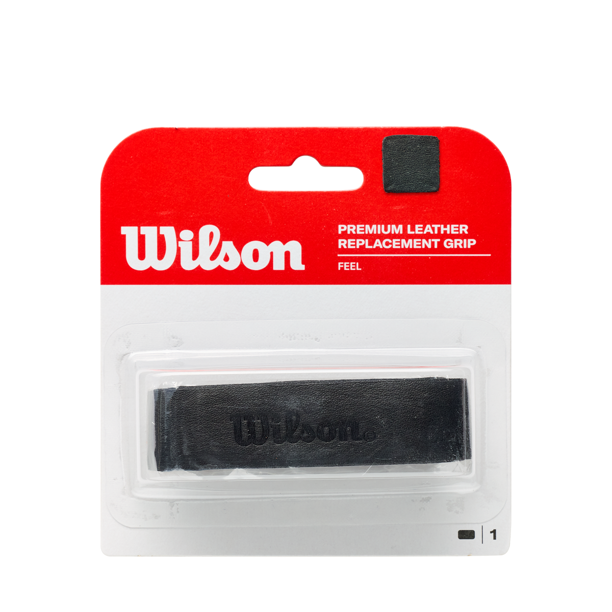 Wilson Premium Leather Tennis Replacement Grip, Black - main view