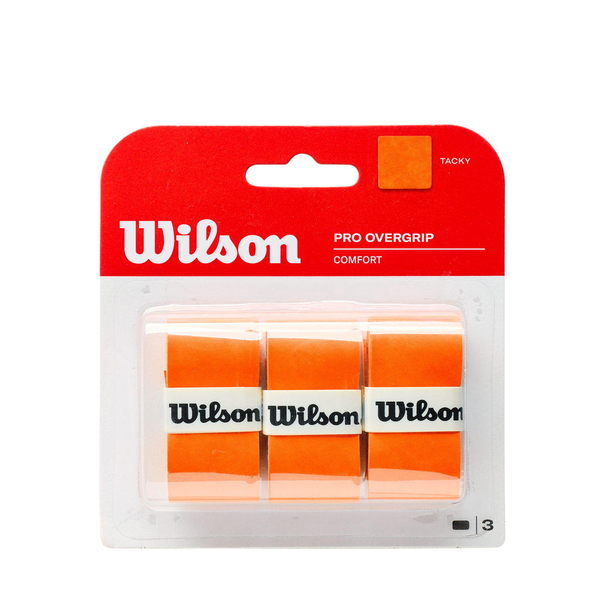 Wilson Pro Overgrip Burn Tennis Overgrips, Orange, 3 Pack - main view