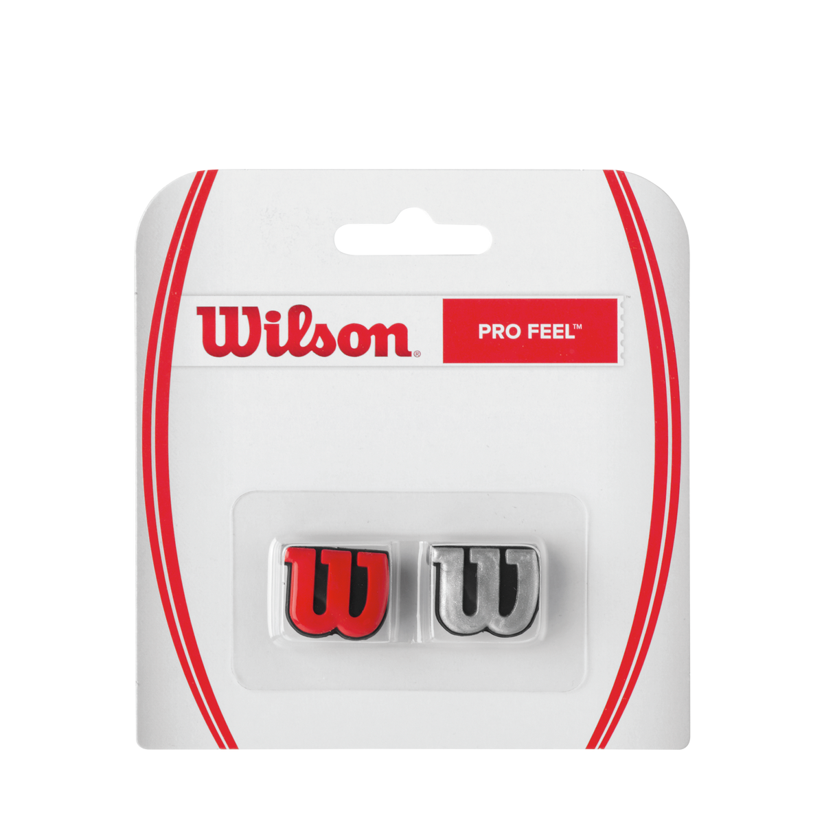 Wilson Pro Feel Tennis Dampener 2 Pack, Red/Silver - main view