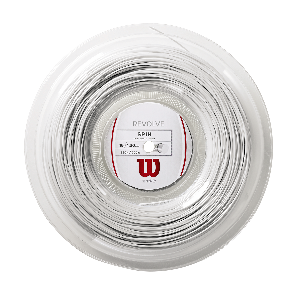 Wilson Revolve 16 Gauge Tennis String Reel, 200m, White - main view
