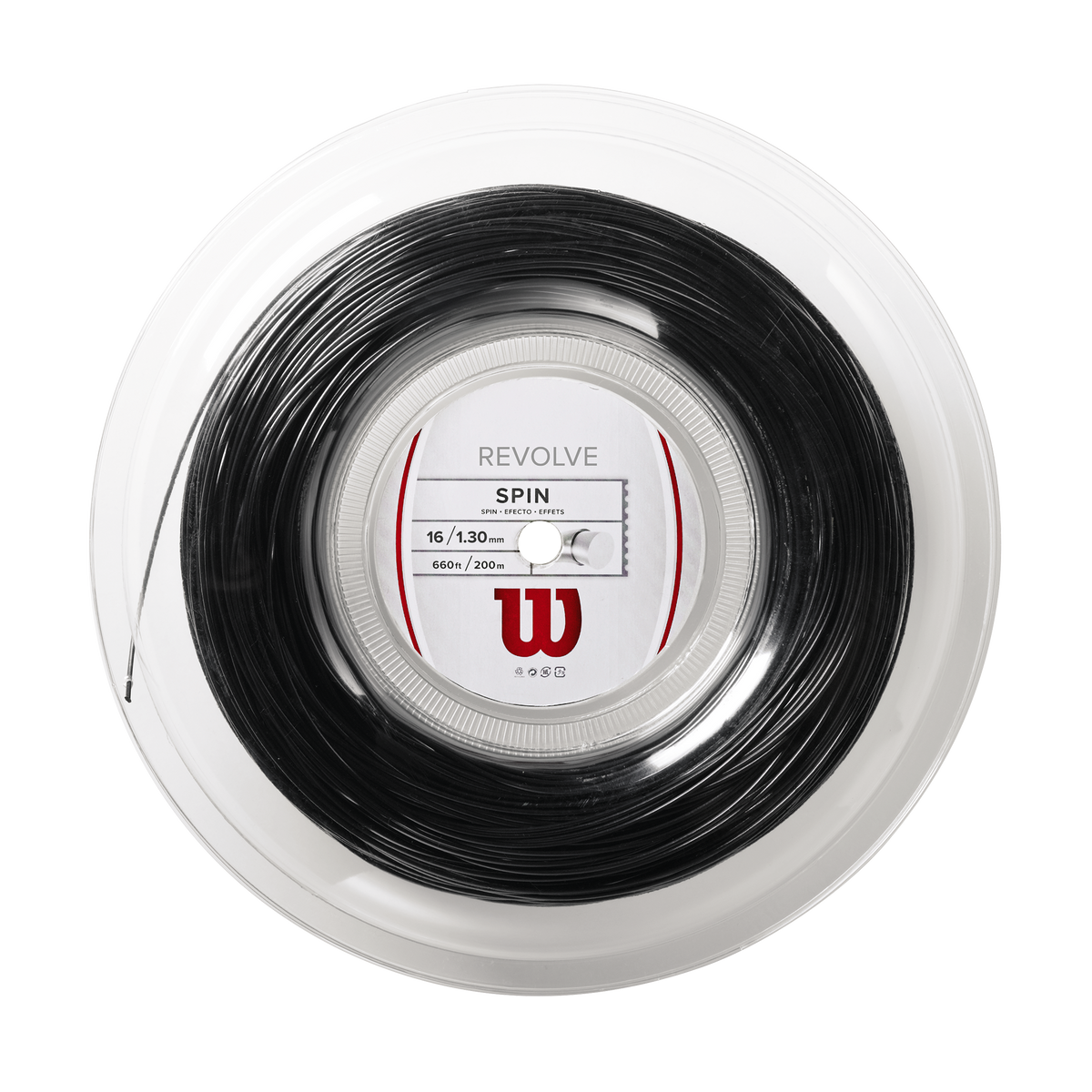 Wilson Revolve 16 Tennis String, 200m Reel, Black - main view
