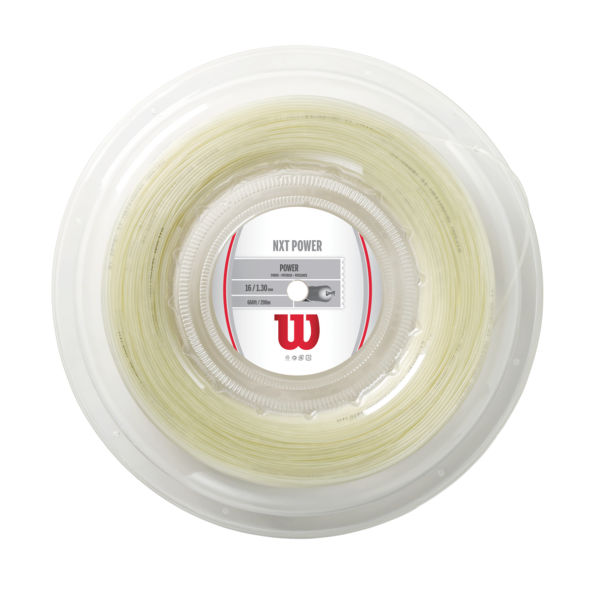 Wilson NXT Power 16 Gauge Multifilament Tennis String, 200m Reel, Natural - main view
