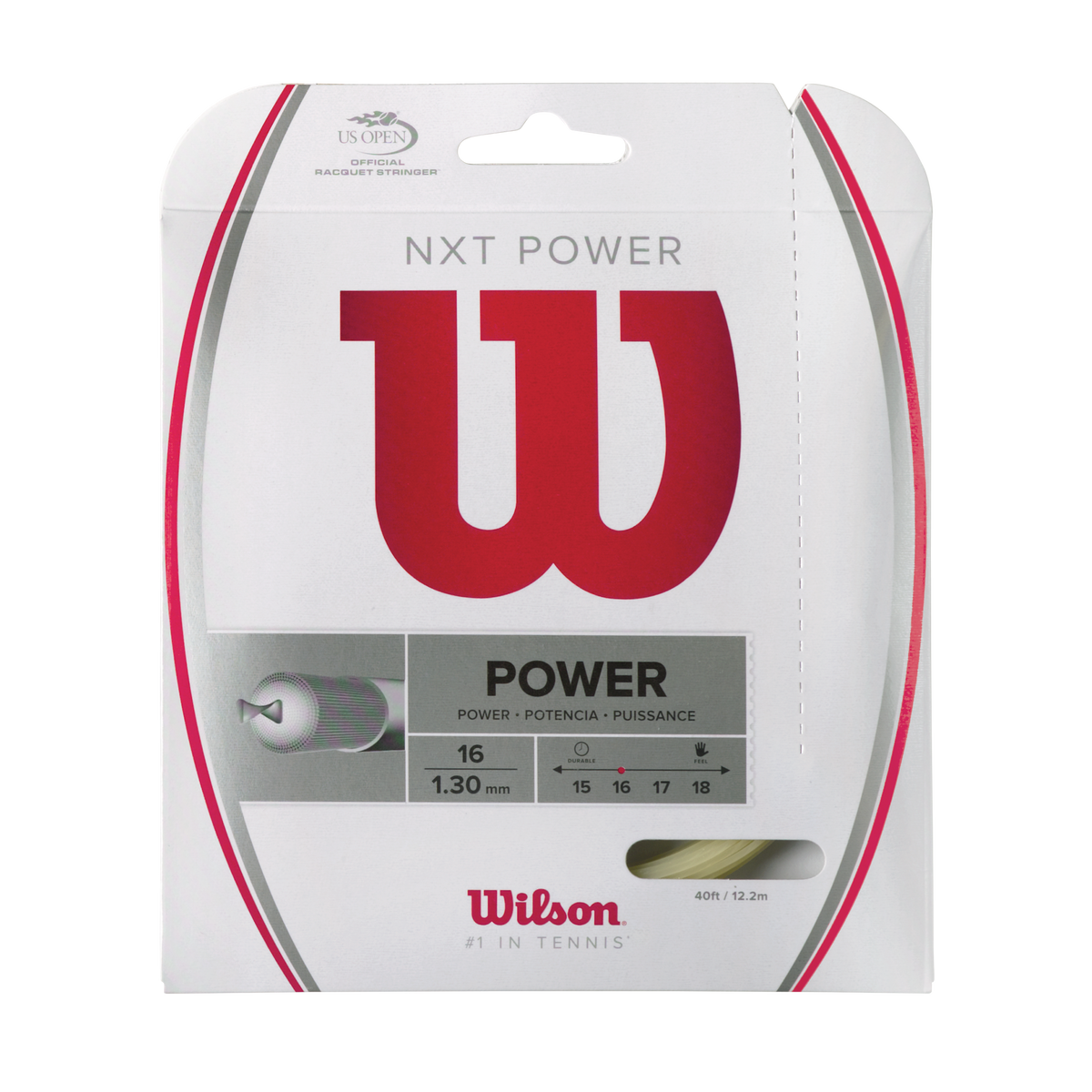 Wilson NXT Power 16 Tennis String Set, 16 Gauge, 40 ft, Natural - main view