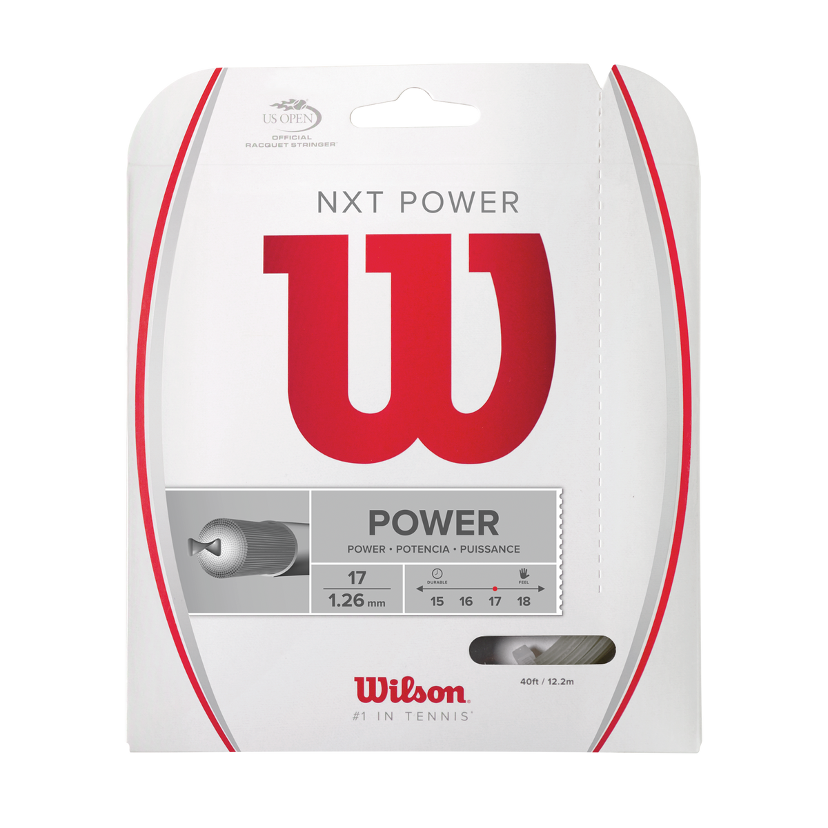 Wilson NXT Power 17 Gauge Tennis String Set, 40 ft, Natural - main view