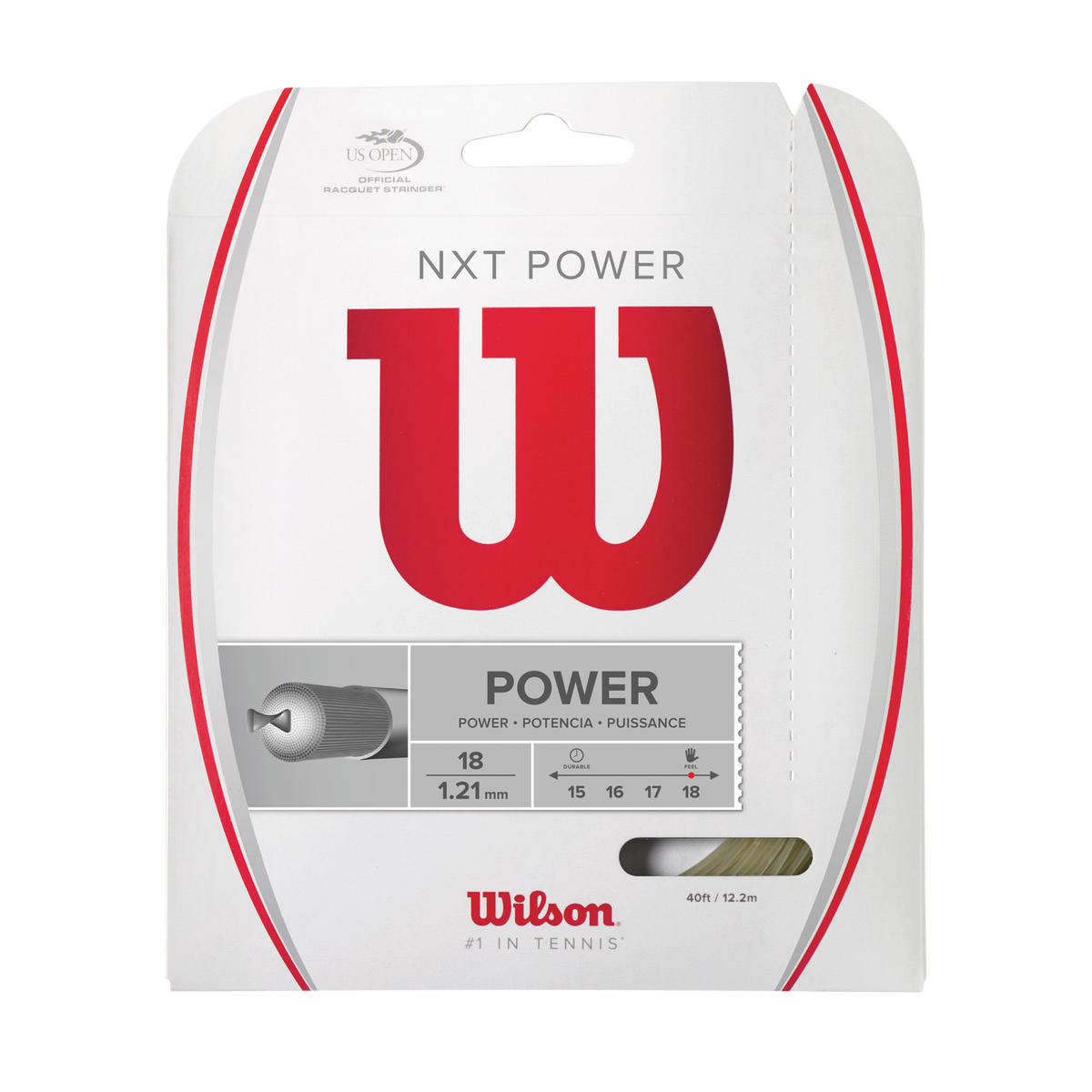 Wilson NXT Power 18 Gauge Tennis String Set, 40 ft, Natural - main view