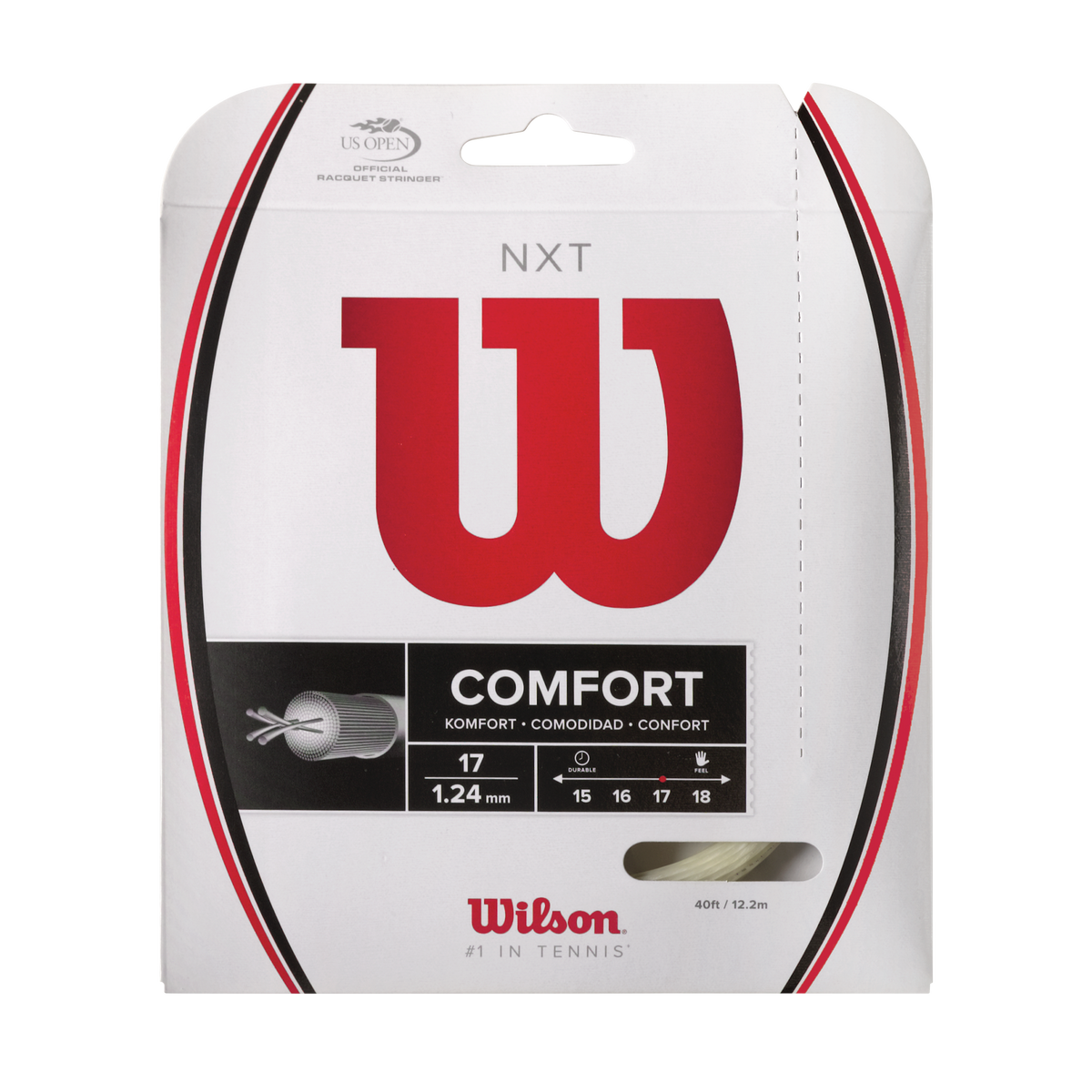 Wilson NXT 17 Gauge Multifilament Tennis String Set, 40 ft, Natural - main view