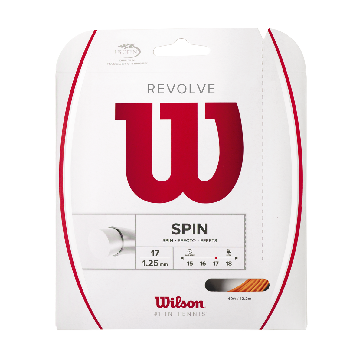 Wilson Revolve 17 Polyester Tennis String Set, Orange - main view