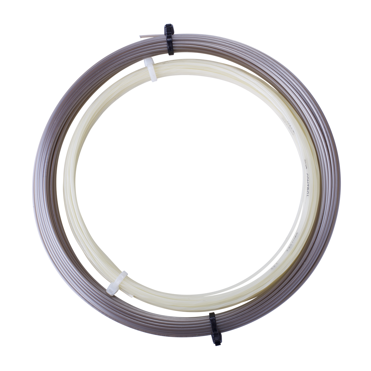 Wilson NXT Duo II Hybrid Tennis String Set, NXT and Luxilon Adrenaline, 16/17 Gauge, Platinum - alternate view 1