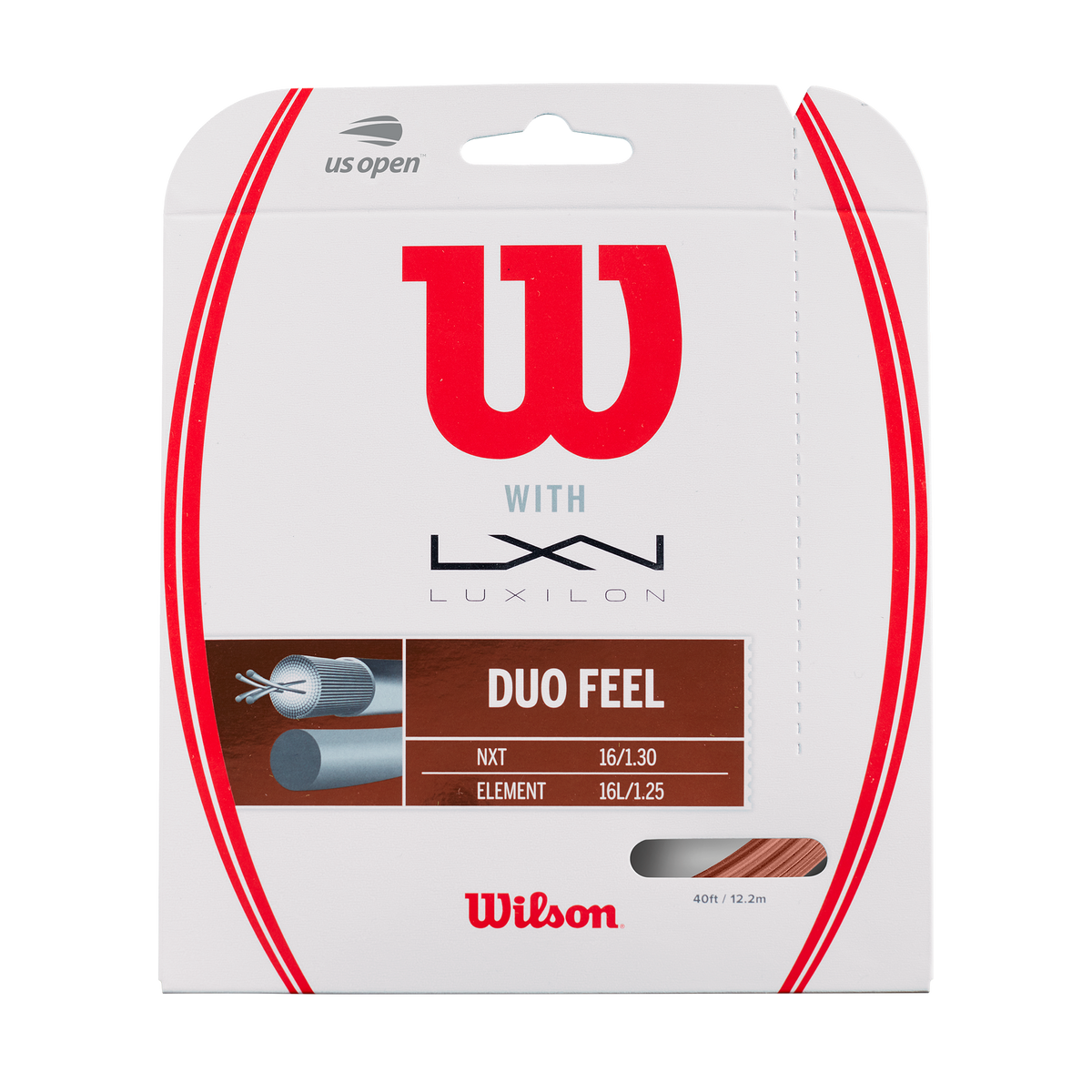 Wilson Duo Feel Hybrid Tennis String Set, 16/17 Gauge, Bronze/Natural - main view